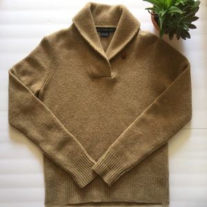 Ralph Lauren wool brown shawl neck sweater
